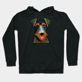 Airedale Terrier 3D effect paper quill Hoodie